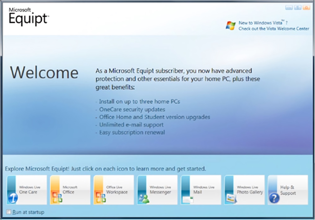 Microsoft Equipt Suite Interface (2009)